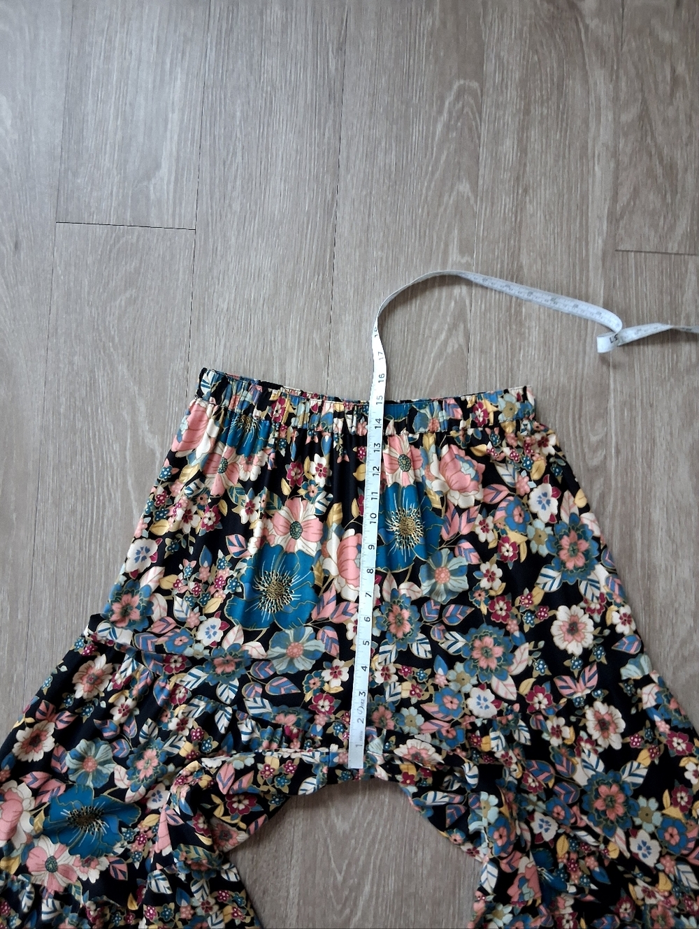 NATURAL LIFE Floral Wide Leg Pants in Black, Teal & Coral - Picture 9 of 14